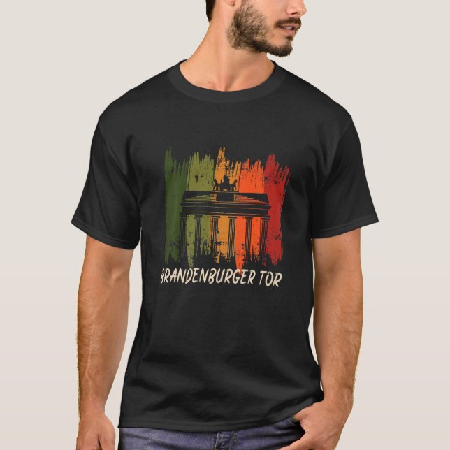 Camiseta Porta De Brandeburgo Retro Berlin Alemanha No Pari (Frente)