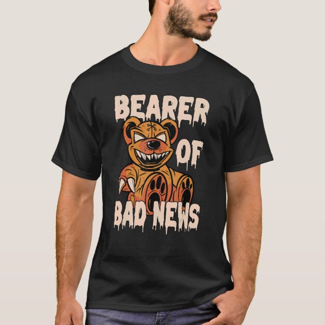 Camiseta Portador de Más Notícias Horror Urso de Teddy (Frente)