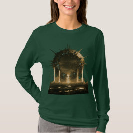 Camiseta Portal de Teleporte Sci-Fi Manga Longa