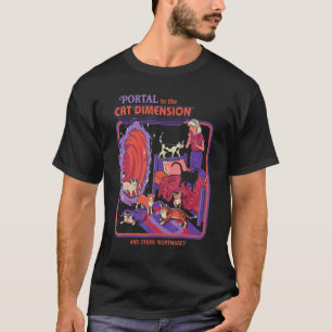 Camiseta portal para a dimensão do gato Halloween