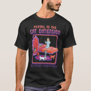 Camiseta Portal Para a Dimensão dos Gatos Divertido Amante 
