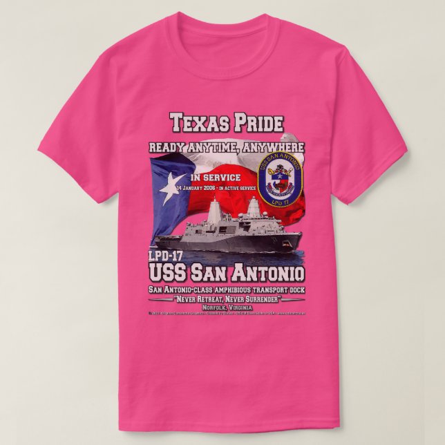 Camiseta Portão de transporte anfíbio de San Antonio LPD17 (Frente do Design)