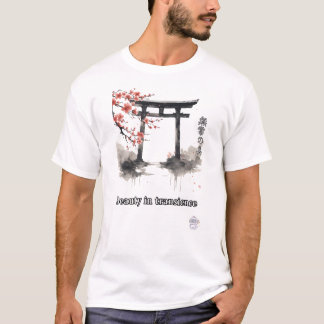 Camiseta Portão Torii Sakura Arte em Aquarela