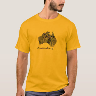 Camiseta Portaria de Arte do Mapa da Austrália