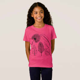 Camiseta Portas das flores desenhadas à mão Plantas Rosa Fl