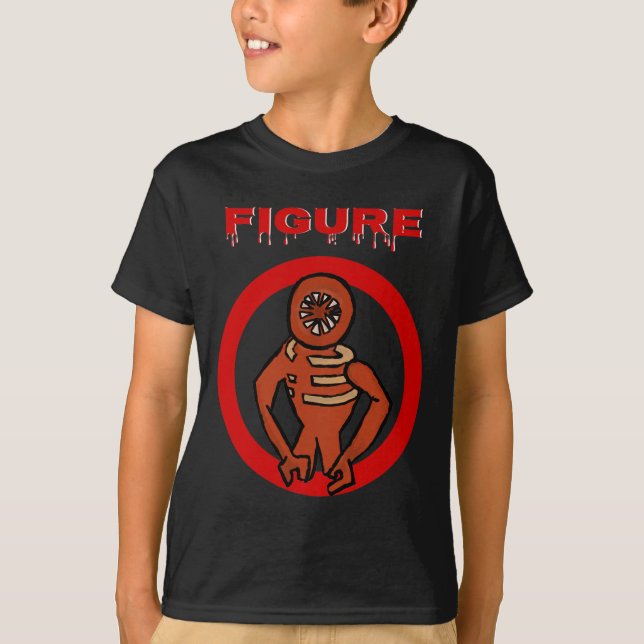 Camiseta Portas do jogo de horror do monstro preto (Frente)