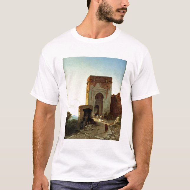 Camiseta Porte de Justiça, Alhambra, Granada (óleo em (Frente)