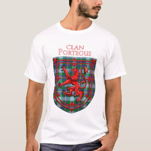 Camiseta Porteous Tartan Scottish Xadrez Lion Rampant