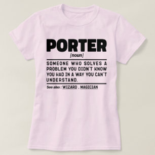 Camiseta Porter Noun Professional Hotel Worker Sarcastic