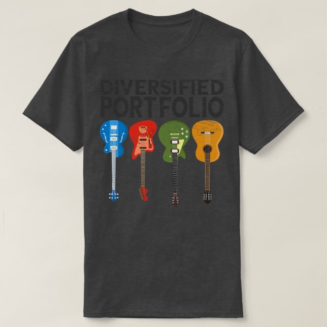 Camiseta Portfólio Diversificado de Guitarras Elétricas Acu (Frente do Design)