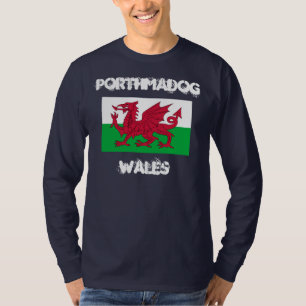 Camiseta Porthmadog, Wales com bandeira de Galês