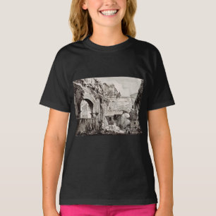Camiseta Pórtico de Otávia Roma Arte Preto e Branco