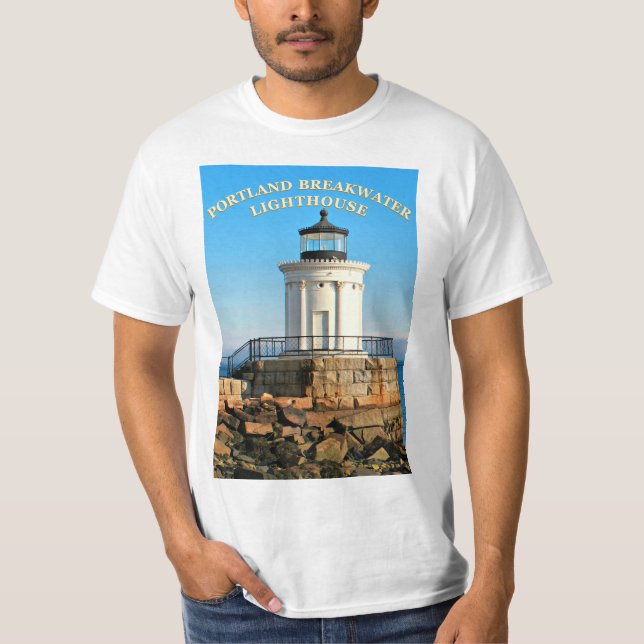 Camiseta Portland Breakwater Lighthouse, Maine T-Shirt (Frente)