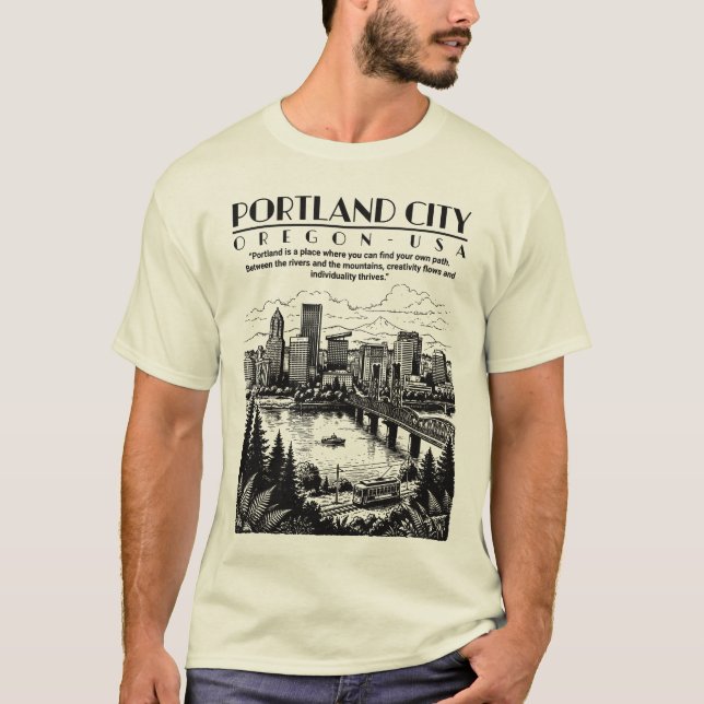 Camiseta Portland Cidade Oregon EUA (Frente)