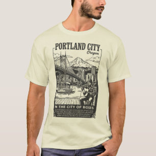 Camiseta Portland Cidade Oregon Na Cidade das Rosas