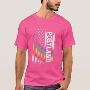 Camiseta Portland Estados Unidos afligiu o Rainbow com o US
