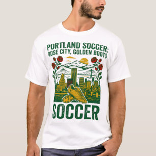 Camiseta Portland Futebol Rose City Botas Douradas