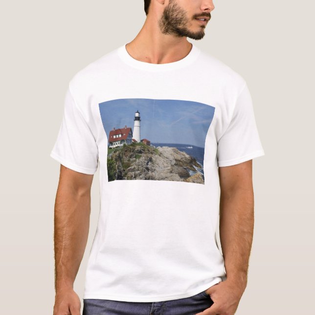 Camiseta Portland Head Light, Cabo Elizabeth, Maine, (Frente)