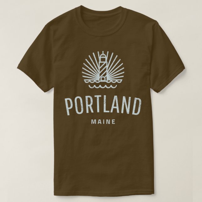Camiseta Portland Maine Retro Vintage Lighthouse  (Frente do Design)