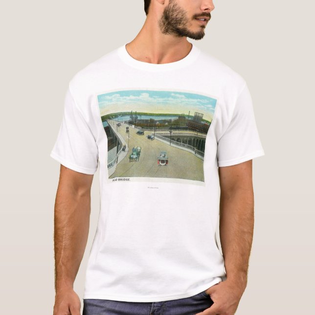 Camiseta Portland, MaineView do monumento de Longfellow (Frente)