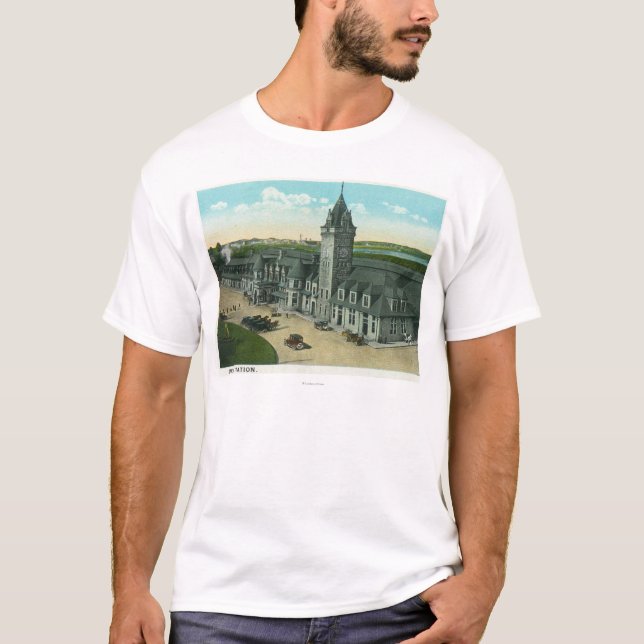 Camiseta Portland, opinião de MaineExterior da estação da (Frente)