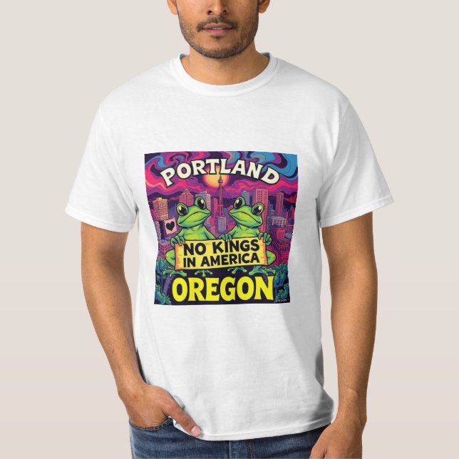 Camiseta Portland Oregon Frogs No Kings in America (Frente)