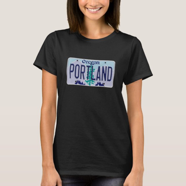 Camiseta Portland Oregon OR Neighborhood License Plate (Frente)