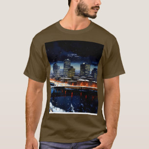 Camiseta Portland Oregon Primeira Cena de Neve em Dow