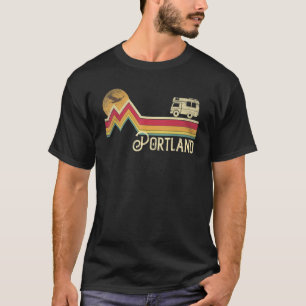 Camiseta Portland Oregon Vintage Retro Style Mountain Campi
