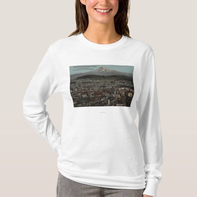 Camiseta Portland, Oregon - vista do centro com Mt (Frente)
