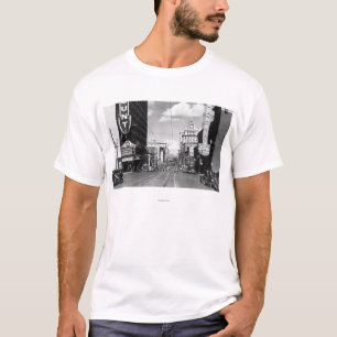 Camiseta Portland, OU vista de Broadway que olha norte