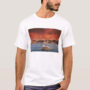 Camiseta Porto de Hong Kong ao Pôr-do-Sol