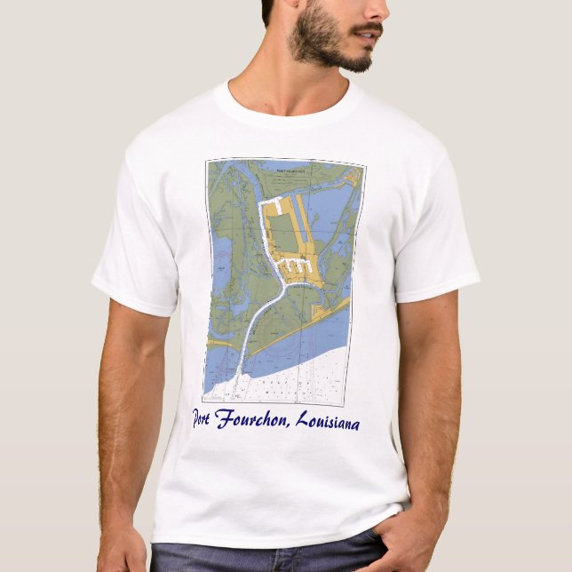 Camiseta Porto Fourchon, t-shirt náutico da carta de (Frente)