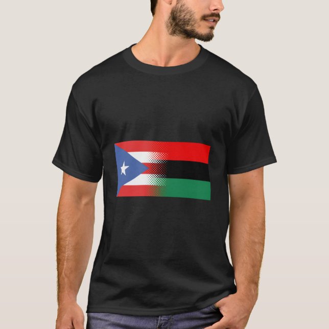 Camiseta Porto Rico Bandeira Africano Afro Boricua Porto Ri (Frente)