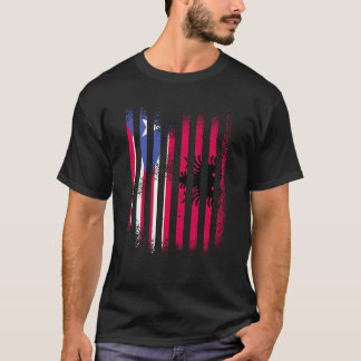 Camiseta Porto Rico Bandeira Albânia Bandeiras do País Cres