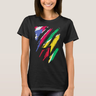 Camiseta Porto Rico Bandeira Guyana Cultivou País Patriótic