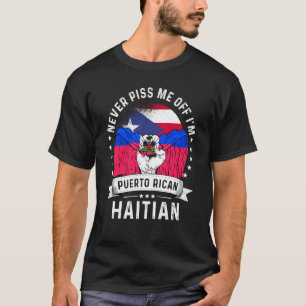Camiseta Porto Rico Bandeira Haiti Cresceu Orgulho Humor