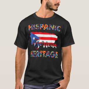 Camiseta Porto Rico Bandeira Herança Hispânica Boricua Puer