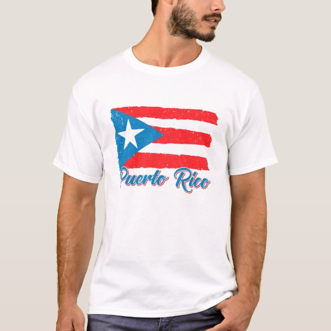 Camiseta Porto Rico Bandeira Herança Hispânica Mês Boricua  (Frente)