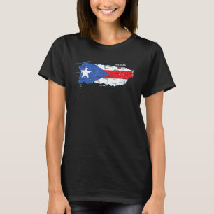 Camiseta Porto Rico, Bandeira, Mapas Com Cidade E C