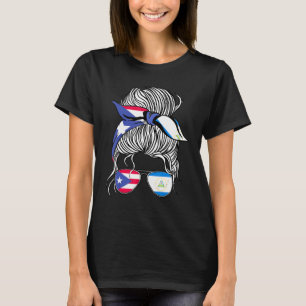 Camiseta Porto Rico Bandeira Nicarágua Cultivando Menina