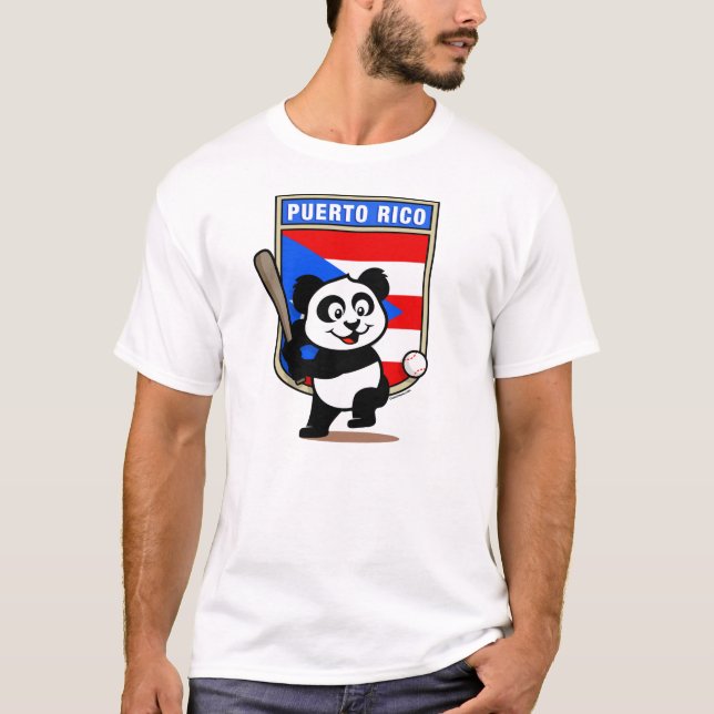 Camiseta Porto Rico Baseball Panda (camisetas leves) (Frente)