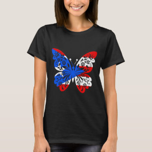 Camiseta Porto Rico Borboleta Viva Porto Rico Bandeira para