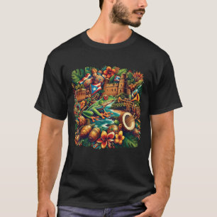 Camiseta Porto Rico Boricua Coqui Sapo Taino Sun Puerto Ri