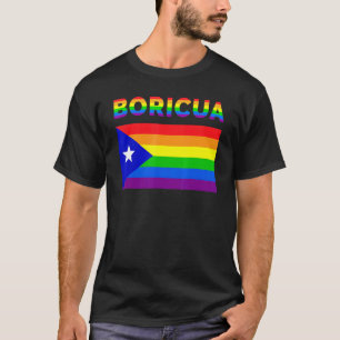 Camiseta Porto Rico Boricua Orgulho gay Lgbt Rainbow