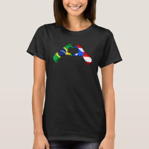 Camiseta Porto Rico Brasil Bandeira Porto-Rico Heat Brasile