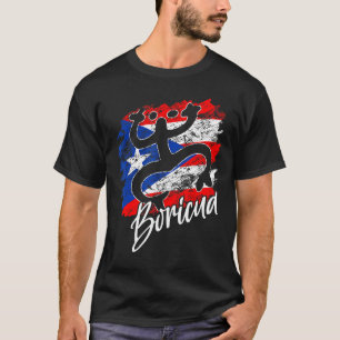 Camiseta Porto Rico Distante Raízes Ricas Coqui Taino Bor