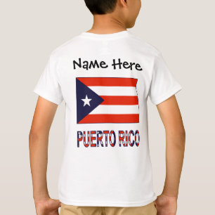 Camiseta Porto Rico e Bandeira de Porto Rico com o Seu Nome