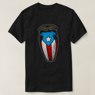 Camiseta Porto-Rico Flag Conga Drum T-Shirt
