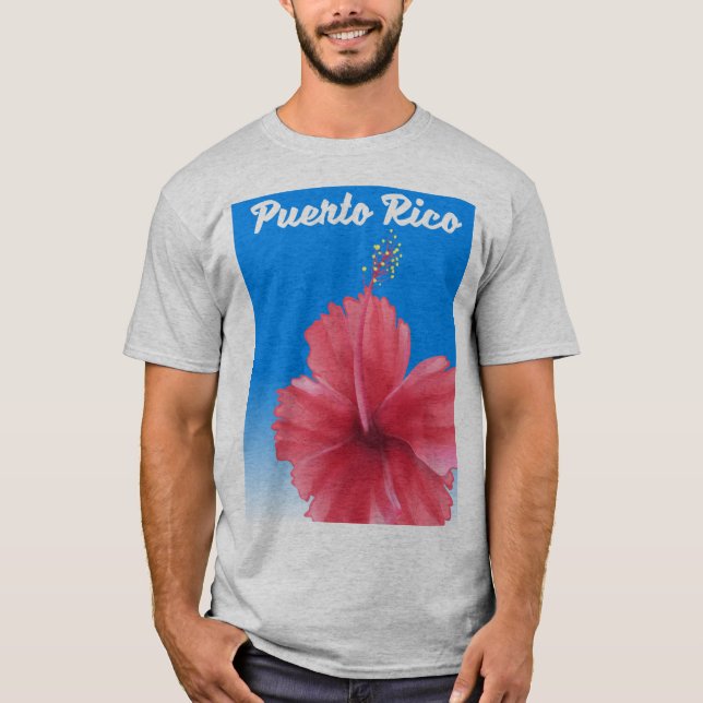 Camiseta Porto Rico Flor de Maga poster de viagens (Frente)